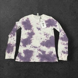 Zyia Active‎ Hendrix Long Sleeve T Shirt Womens XS Tie Dye Marble